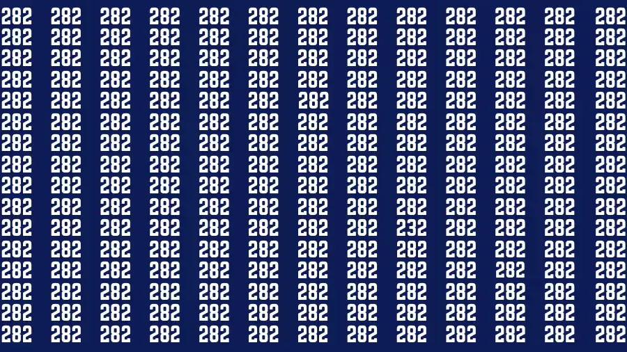 Observation Find it Out: If you have Eagle Eyes Find the number 232 among 282 in 12 Secs