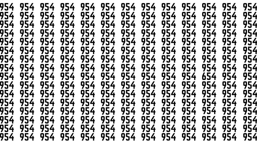 Test Visual Acuity: If you have 50/50 Vision Find the Number 654 among 954 in 15 Secs