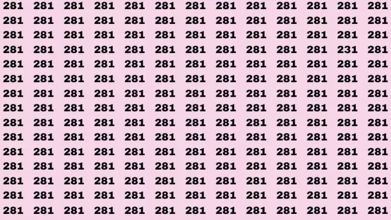 Observation Skill Test: If you have Sharp Eyes Find the Number 231 in 15 Secs