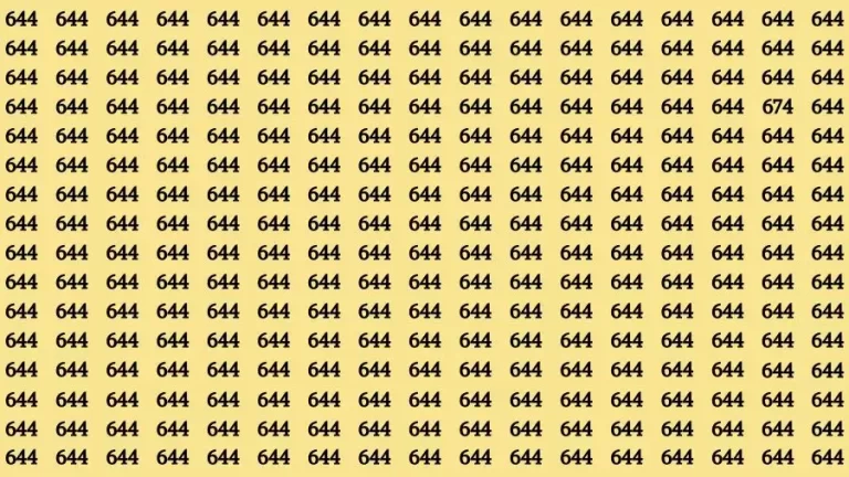 Optical Illusion Brain Challenge: If you have 50/50 Vision Find the number 674 in 12 Secs