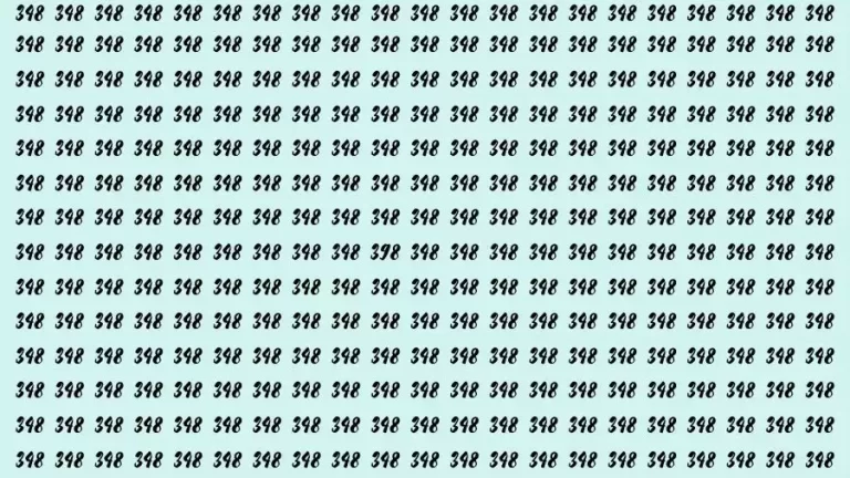 Optical Illusion Brain Challenge: If you have 50/50 Vision Find the number 398 in 12 Secs