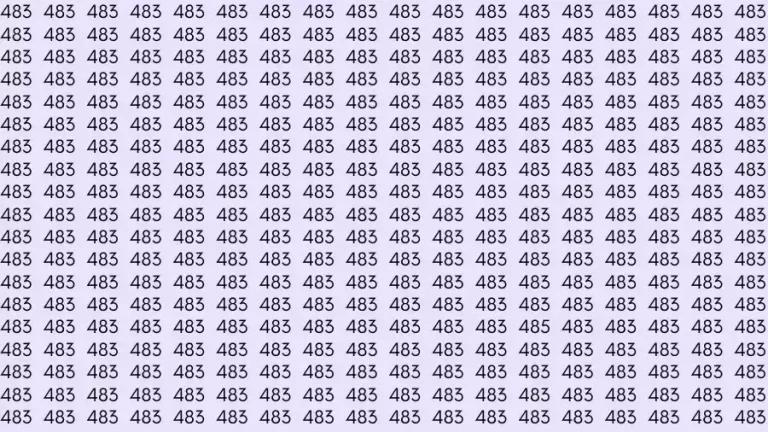 Observation Skill Test: If you have Eagle Eyes Find the number 485 among 483 in 15 Seconds?