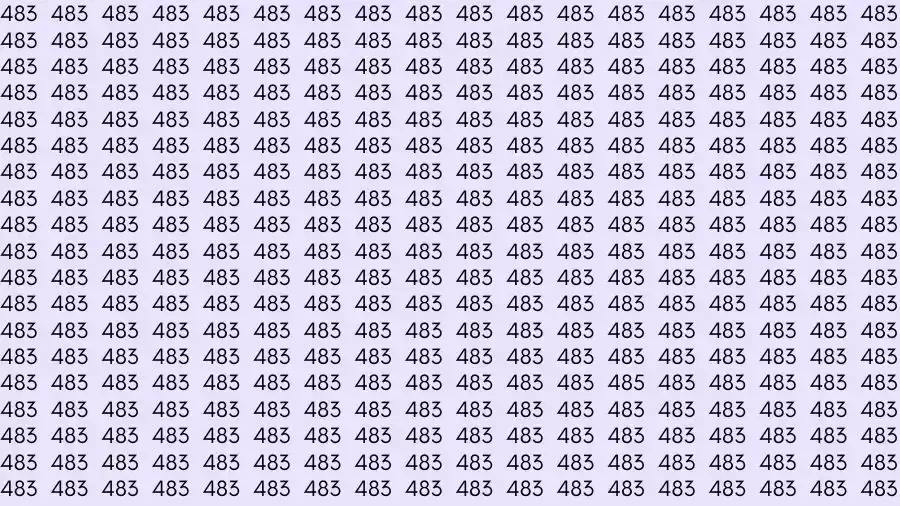 Observation Skill Test: If you have Eagle Eyes Find the number 485 among 483 in 15 Seconds?
