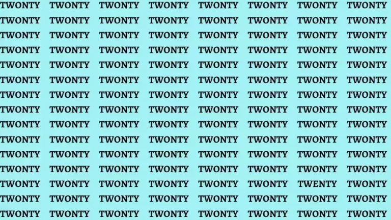 Optical Illusion Brain Test: If you have 50/50 Vision Find the Word Twenty in 15 Secs