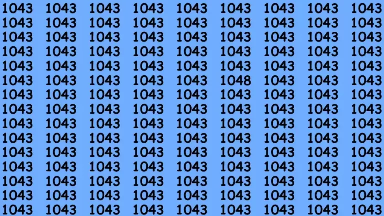 Observation Brain Test: If you have 50/50 Vision Find the Number 1048 among 1043 in 15 Secs