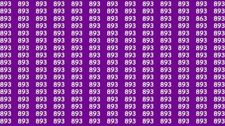 Optical Illusion Brain Test: If you have Eagle Eyes Find the Number 863 in 15 Secs