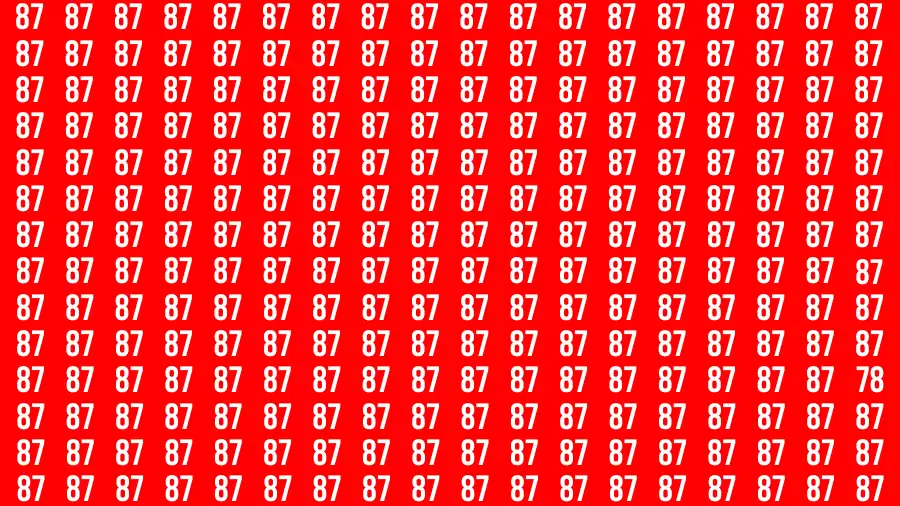 Brain Test: If you have Eagle Eyes Find the Number 78 among 87 in 15 Secs