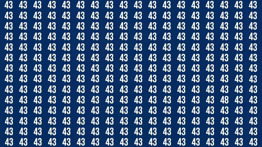 Observation Find it Out: If you have Sharp Eyes Find the number 48 among 43 in 20 Secs