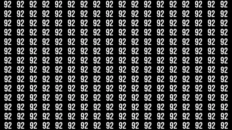 Test Visual Acuity: If you have Hawk Eyes Find the Number 62 in 15 Secs