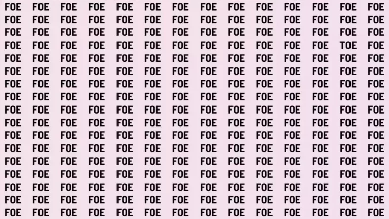 Optical Illusion Brain Test: If you have 50/50 Vision Find the Word Toe in 15 Secs