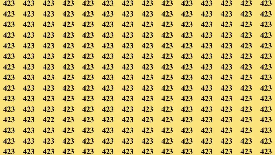 Optical Illusion Brain Test: If you have Eagle Eyes Find the Number 422 among 423 in 15 Secs