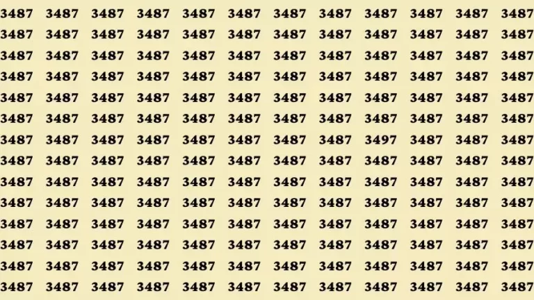 Optical Illusion Brain Challenge: If you have 50/50 Vision Find the Number 3497 in 12 Secs