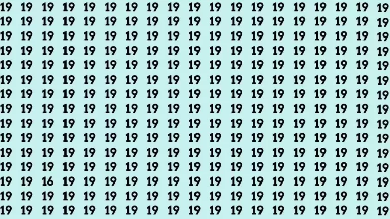 Optical Illusion Brain Challenge: If you have 50/50 Vision Find the number 16 among 19 in 12 Secs