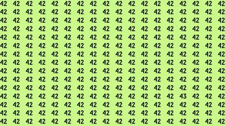 Optical Illusion Brain Challenge: If you have Hawk Eyes Find the Number 43 among 42 in 15 Secs