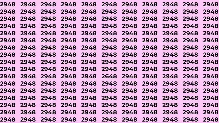 Optical Illusion Brain Test: If you have Hawk Eyes Find the number 2648 among 2948 in 15 Seconds?