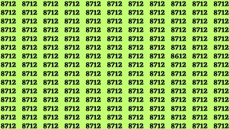 Observation Brain Challenge: If you have Hawk Eyes Find the Number 8612 among 8712 in 15 Secs