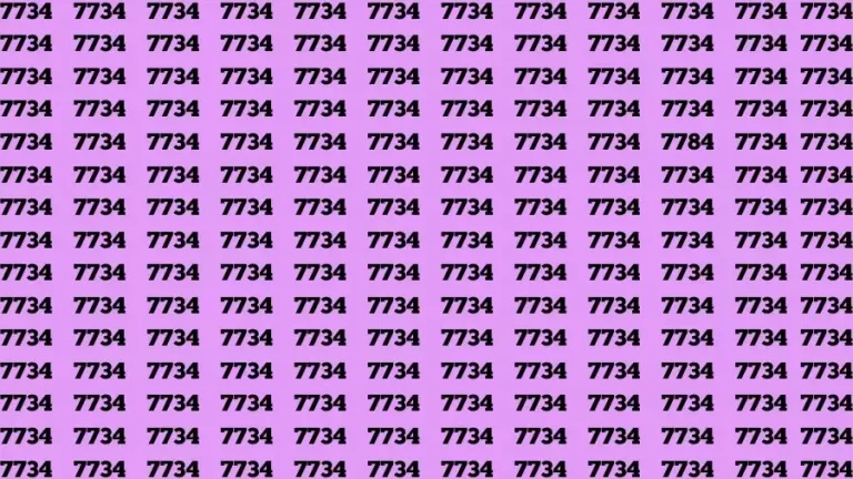 Observation Skill Test: If you have Sharp Eyes Find the Number 7784 in 15 Secs