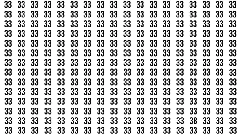 Test Visual Acuity: If you have Eagle Eyes Find the Number 38 among 33 in 15 Secs