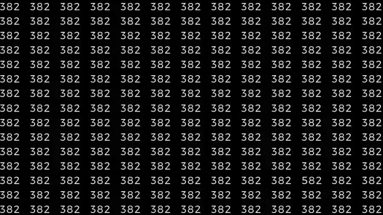 Optical Illusion Brain Test: If you have Sharp Eyes Find the number 582 among 382 in 12 Seconds?