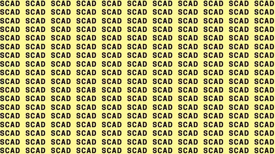 Optical Illusion Brain Challenge: If you have Hawk Eyes find the Word Scab among Scad in 12 Secs