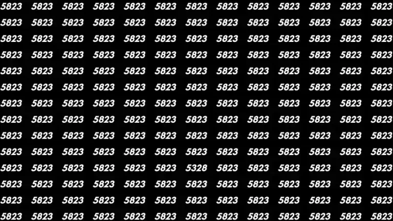 Observation Skill Test: If you have 50/50 Vision Find the number 5328 among 5823 in 14 Seconds?