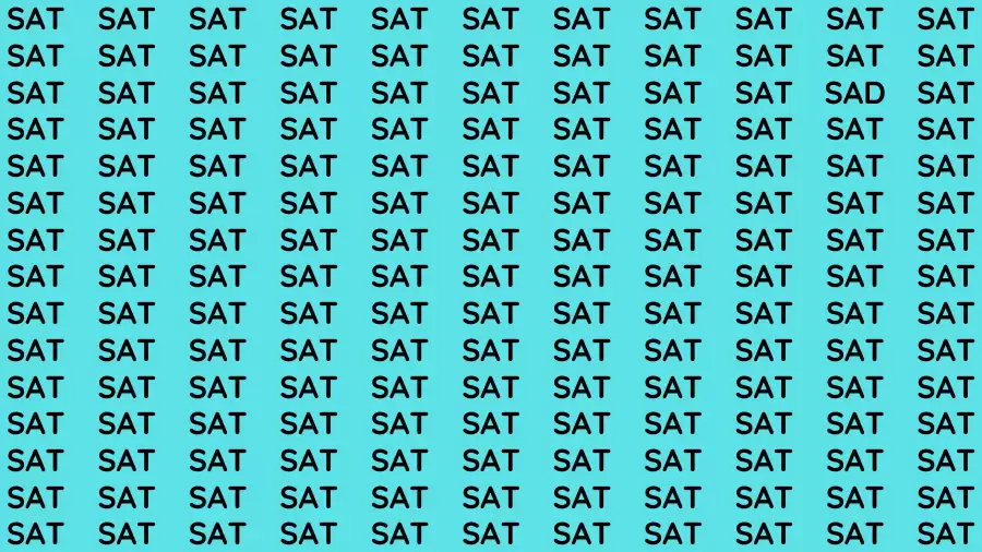 Observation Find it Out: If you have Sharp Eyes Find the Word Sad in 15 Secs