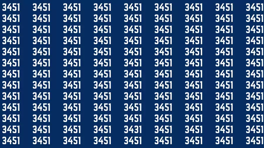 Observation Brain Challenge: If you have Hawk Eyes Find the Number 3431 in 15 Secs