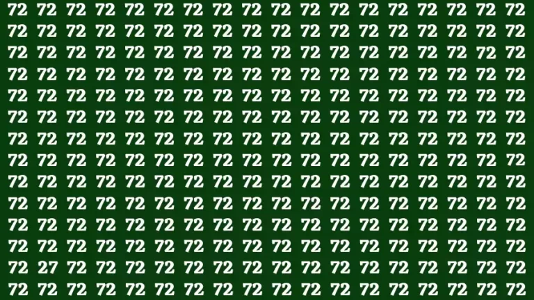 Observation Brain Challenge: If you have Hawk Eyes Find the Number 27 among 72 in 15 Secs