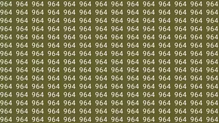 Optical Illusion Brain Challenge: If you have Hawk Eyes Find the number 994 among 964 in 10 Seconds?