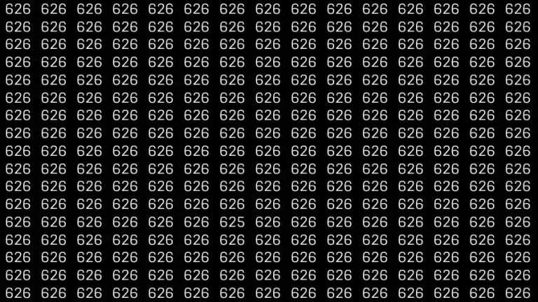 Optical Illusion Brain Challenge: If you have 50/50 Vision Find the number 625 among 626 in 15 Seconds?