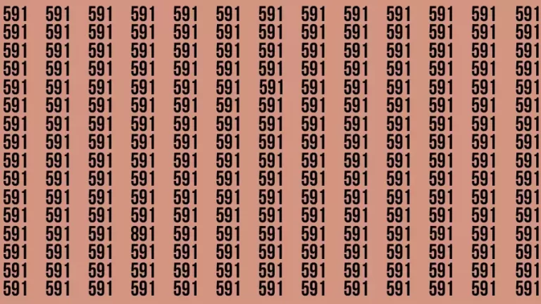 Observation Brain Challenge: If you have Eagle Eyes Find the number 891 among 591 in 12 Secs