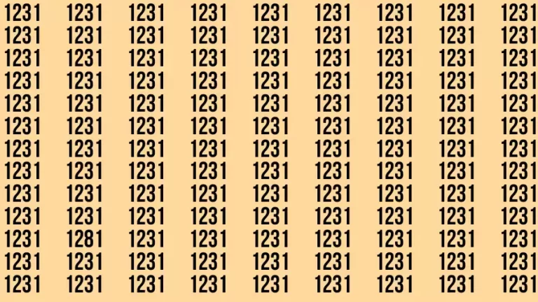 Observation Brain Challenge: If you have Eagle Eyes Find the number 1281 in 12 Secs