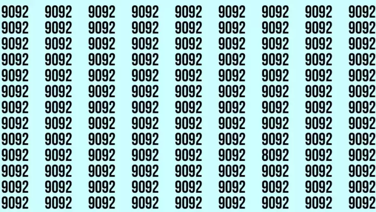 Observation Brain Challenge: If you have Eagle Eyes Find the number 8092 in 12 Secs