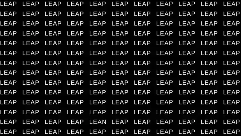 Observation Skill Test: If you have 50/50 Vision find the Word Lean among Leap in 08 Secs