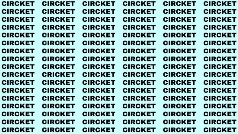 Observation Brain Challenge: If you have Eagle Eyes Find the Word Cricket in 12 Secs