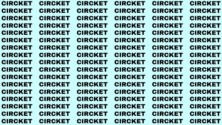 Observation Brain Challenge: If you have Eagle Eyes Find the Word Cricket in 12 Secs