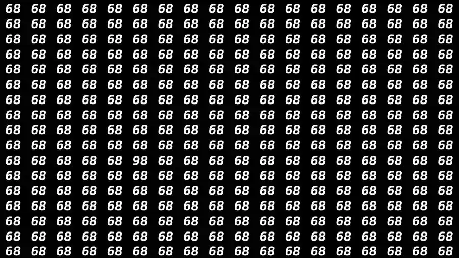 Observation Skills Test: If you have Eagle Eyes Find the number 98 among 68 in 9 Seconds?