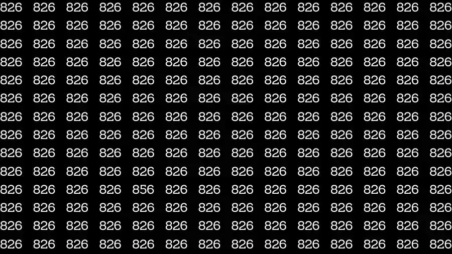 Optical Illusion Brain Test: If you have Eagle Eyes Find the number 856 among 826 in 7 Seconds?