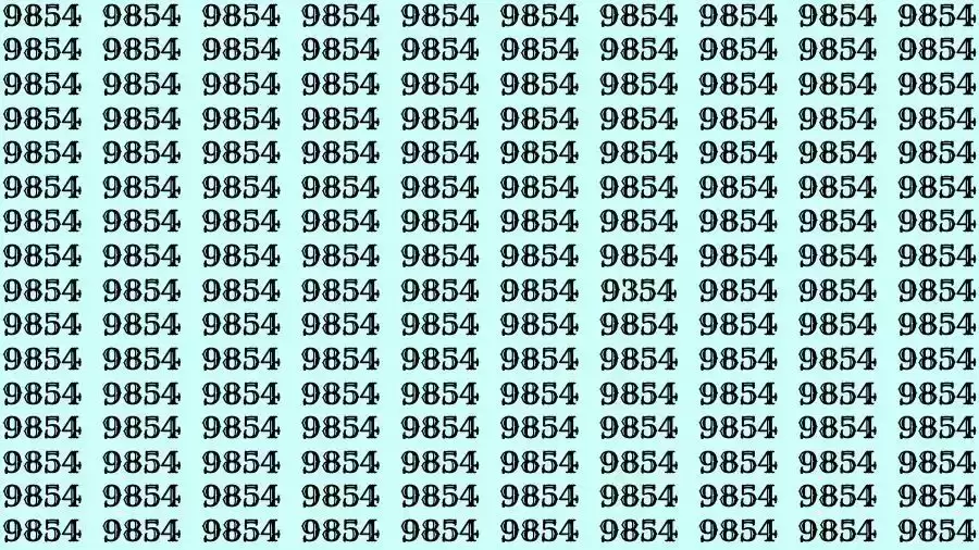 Optical Illusion Brain Test: If you have Hawk Eyes Find the number 9354 among 9854 in 12 Seconds?