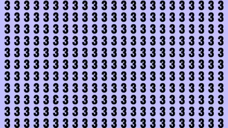 Optical Illusion Brain Test: If you have Eagle Eyes Find the Inverted 3 in 10 Seconds?