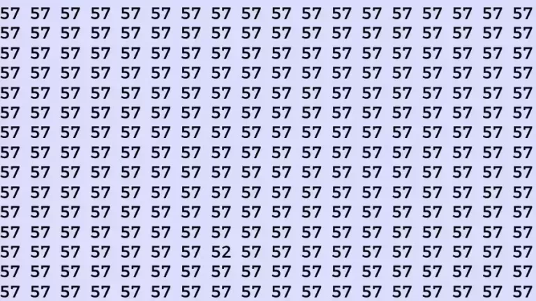 Observation Skill Test: If you have Eagle Eyes Find the number 52 among 57 in 16 Seconds?