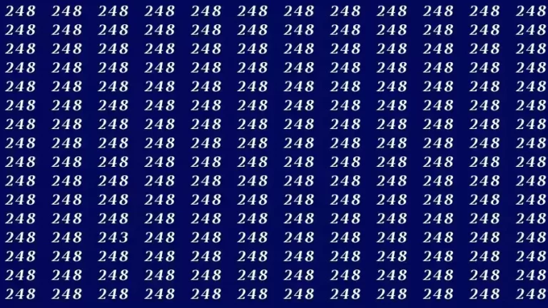 Observation Skill Test: If you have 50/50 Vision Find the number 243 in 12 Seconds?