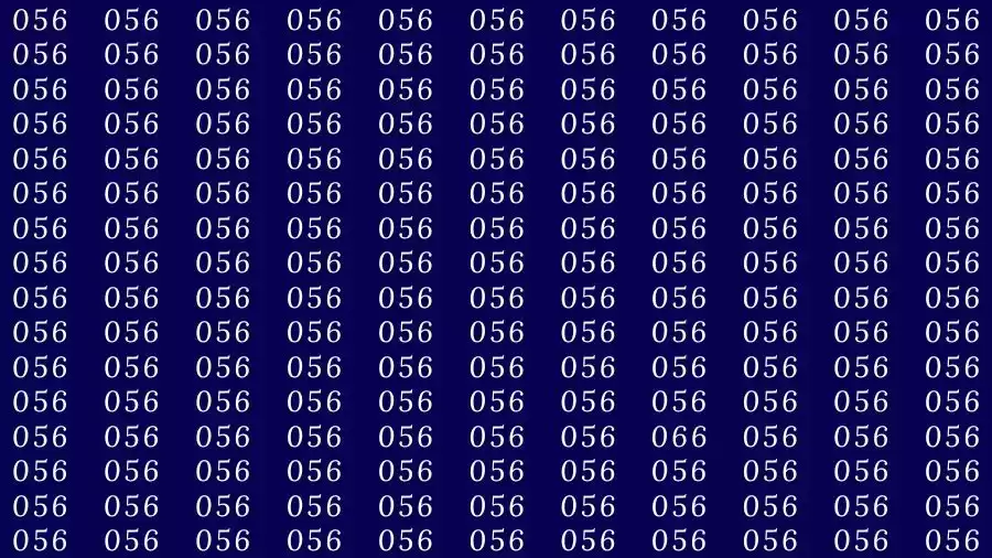 Observation Skill Test: If you have Eagle Eyes Find the number 066 among 056 in 18 Seconds?