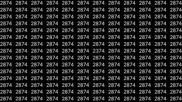 Optical Illusion Brain Challenge: If you have Eagle Eyes Find the number 2374 among 2874 in 15 Seconds?