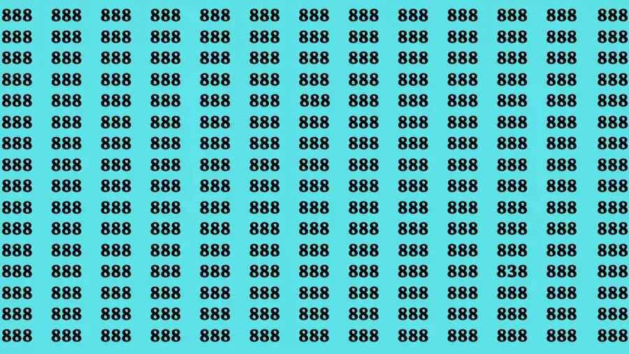 Observation Brain Challenge: If you have Sharp Eyes Find the number 838 in 20 Secs