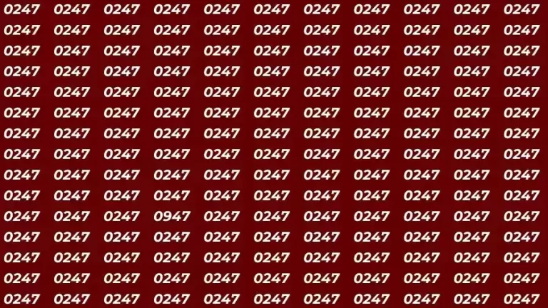 Optical Illusion Brain Test: If you have Sharp Eyes Find the number 0947 in 12 Seconds?