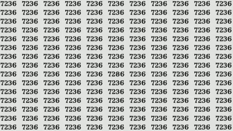 Optical Illusion Brain Test: If you have Sharp Eyes Find the number 7286 among 7236 in 12 Seconds?