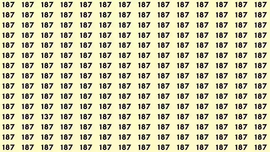 Observation Skill Test: If you have Eagle Eyes Find the number 137 among 187 in12 Seconds?