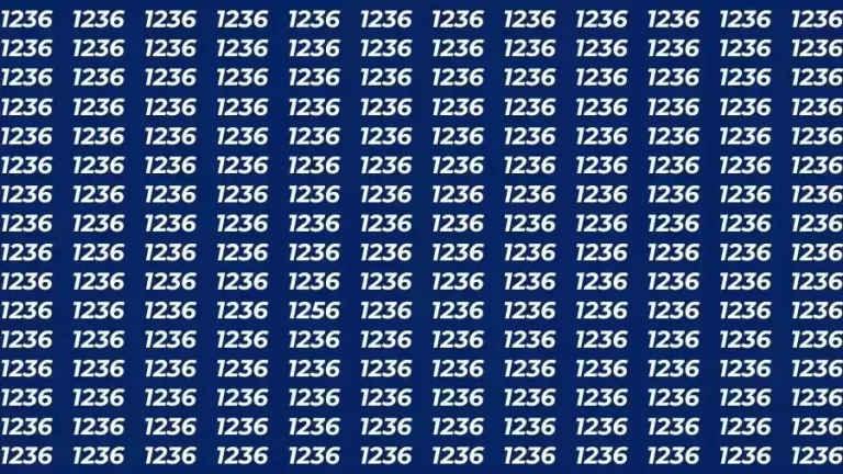 Observation Skill Test: If you have Eagle Eyes Find the number 1256 among 1236 in 15 Seconds?