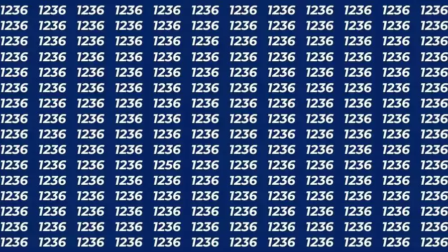 Observation Skill Test: If you have Eagle Eyes Find the number 1256 among 1236 in 15 Seconds?